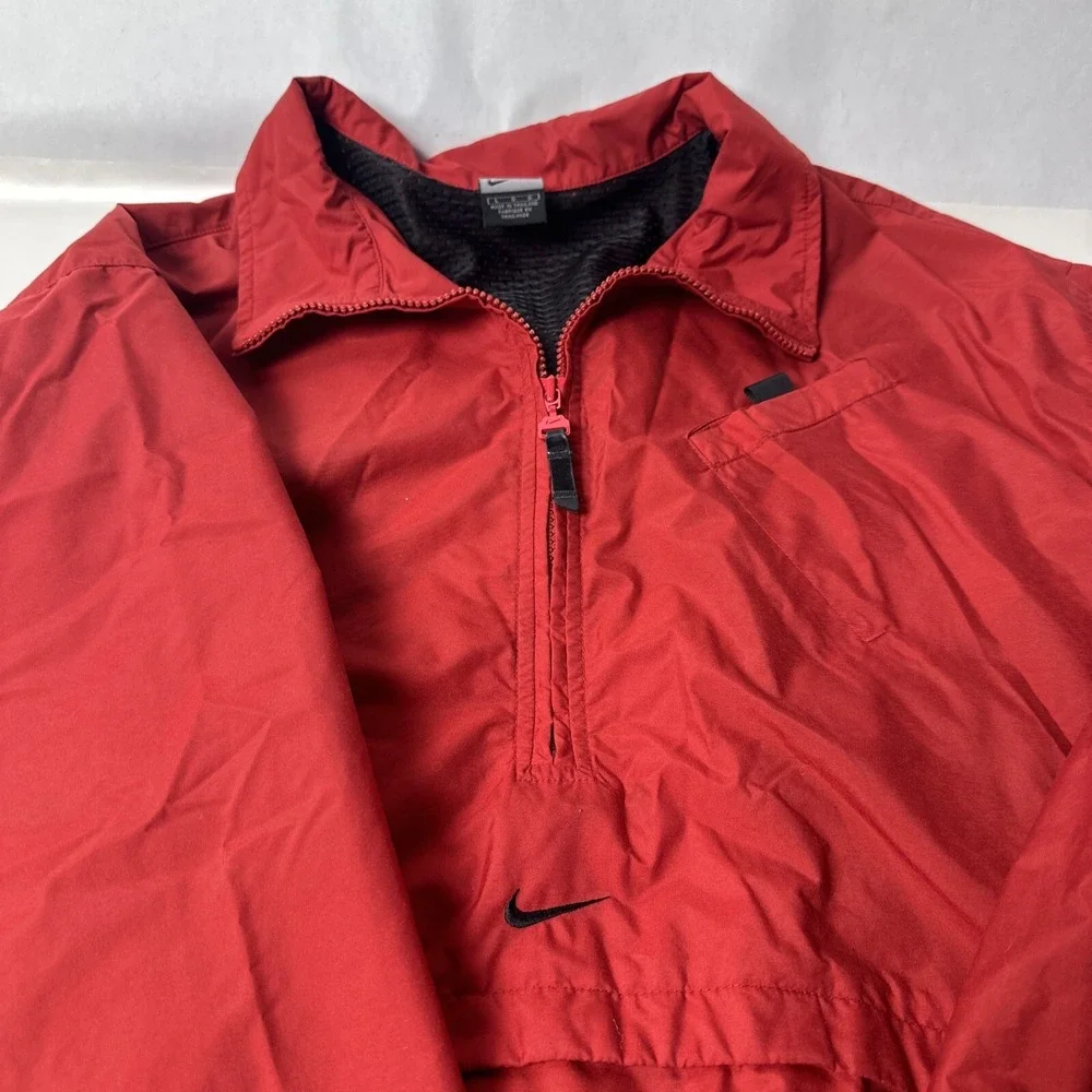 VTG Nike Anorak Windbreaker Jacket Men's L Retro Center Swoosh Cd Player Pocket